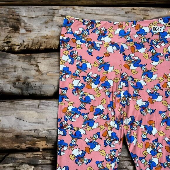 LuLaRoe Womens TC Pink Disney’s Donald Duck Ankle-Length Leggings Adult XL Comfy - Picture 3 of 15